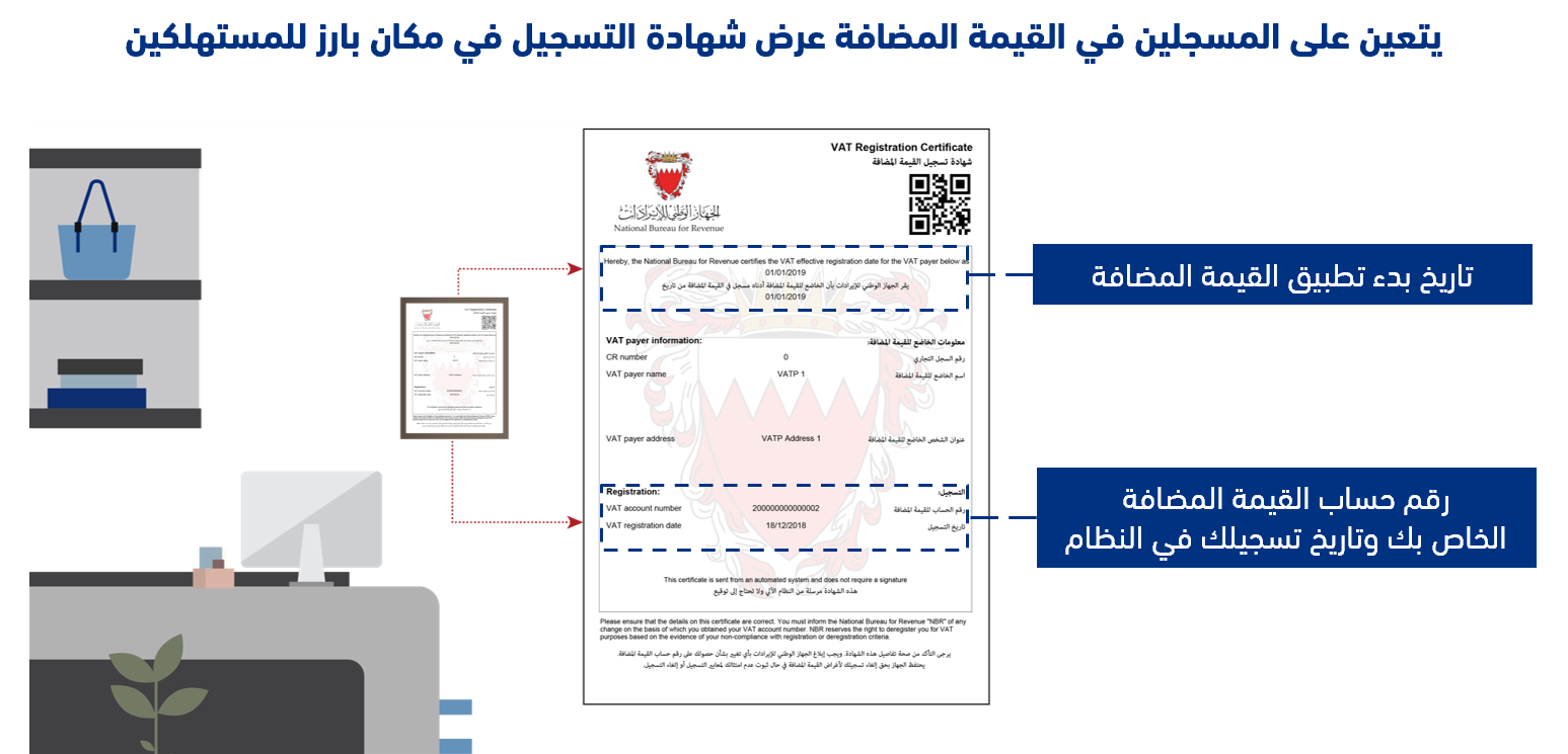 عرض شهادة التسجيل في القيمة المضافة عرض شهادة التسجيل في القيمة المضافة